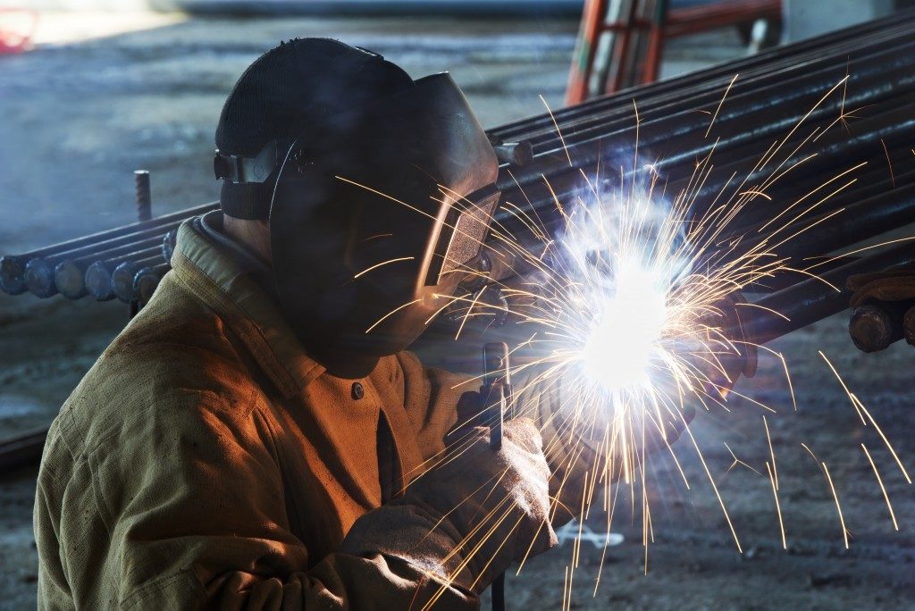 Man welding on metal