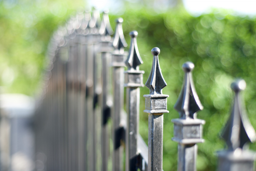 A decorative metal fence