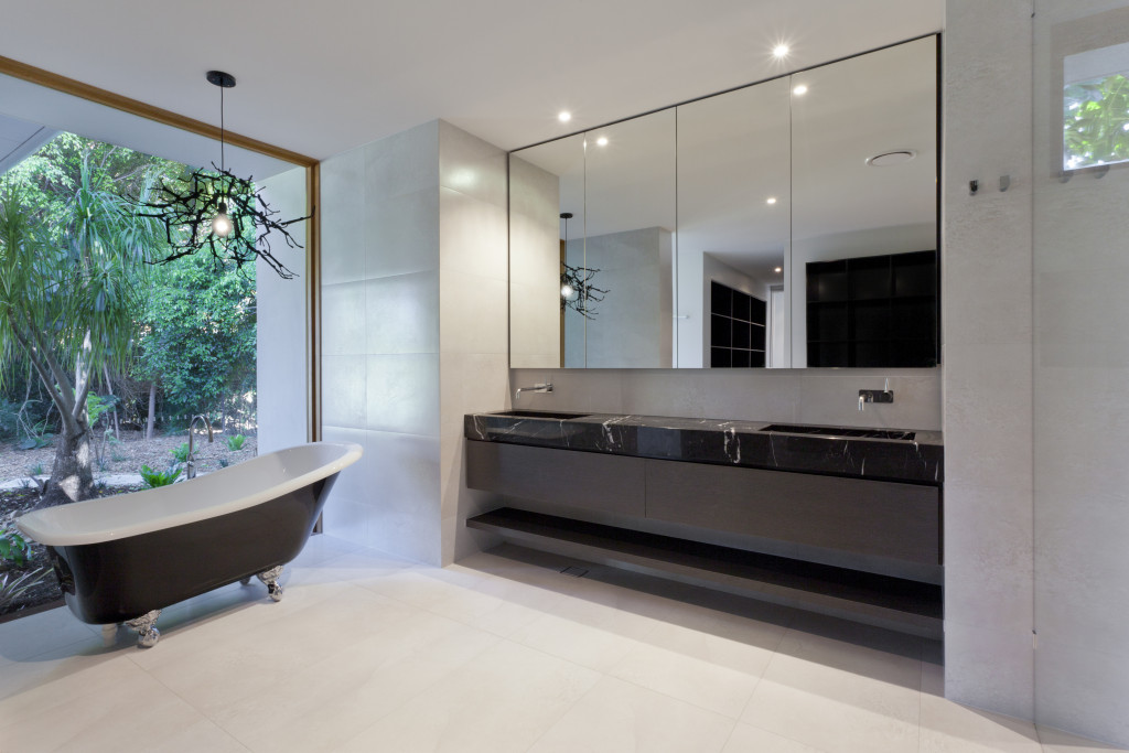 luxury modern bathroom with mirror